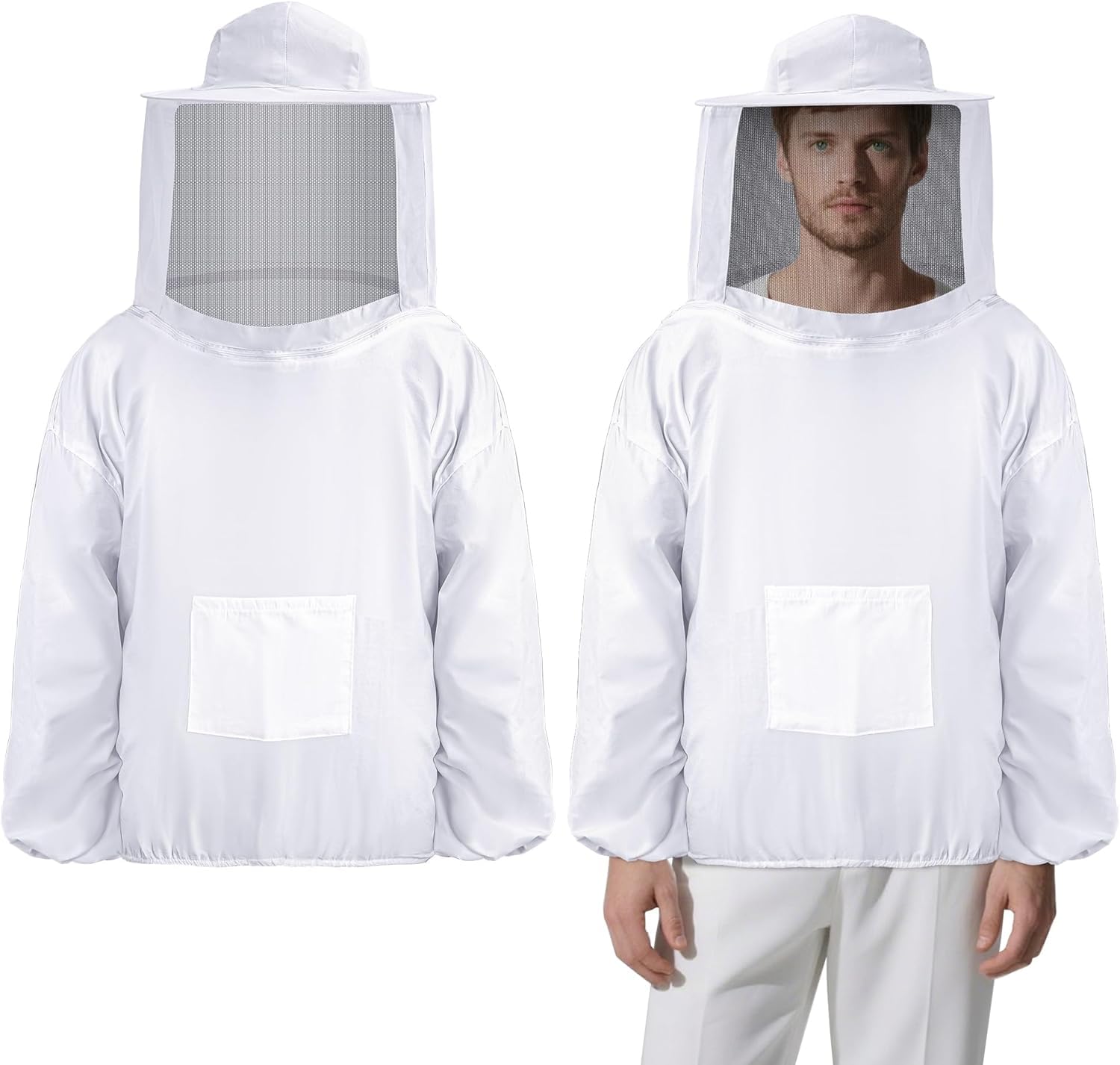 GIONAR 2 Stück Imkeranzug- Halloween Imkerkostüm- Imkerjacke mit Schleier für Cosplay- Imkerbekleidung für Frauen Männer Halloween Bienenparty Kostüm