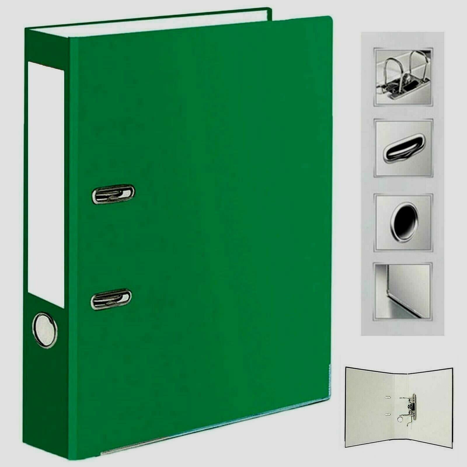 Very Strong Premium Quality Linen Lever Arch Files A4 Heavy Duty by Nobel (Green, 2 Files)