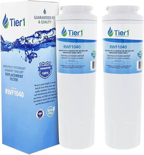 Tier1 Filtro de agua para refrigerador UKF8001, paquete de 2 Reemplazo para filtro Whirlpool 4, EveryDrop EDR4RXD1, 4396395, Maytag UKF8001, FMM-2,
