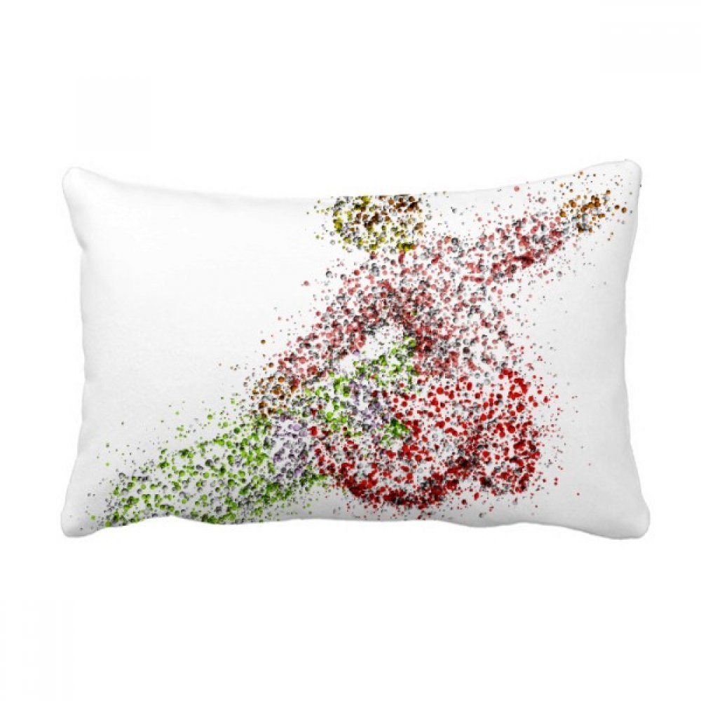 Coussin lombaire sports d'hiver aquarelle 40x60 cm pour canapé