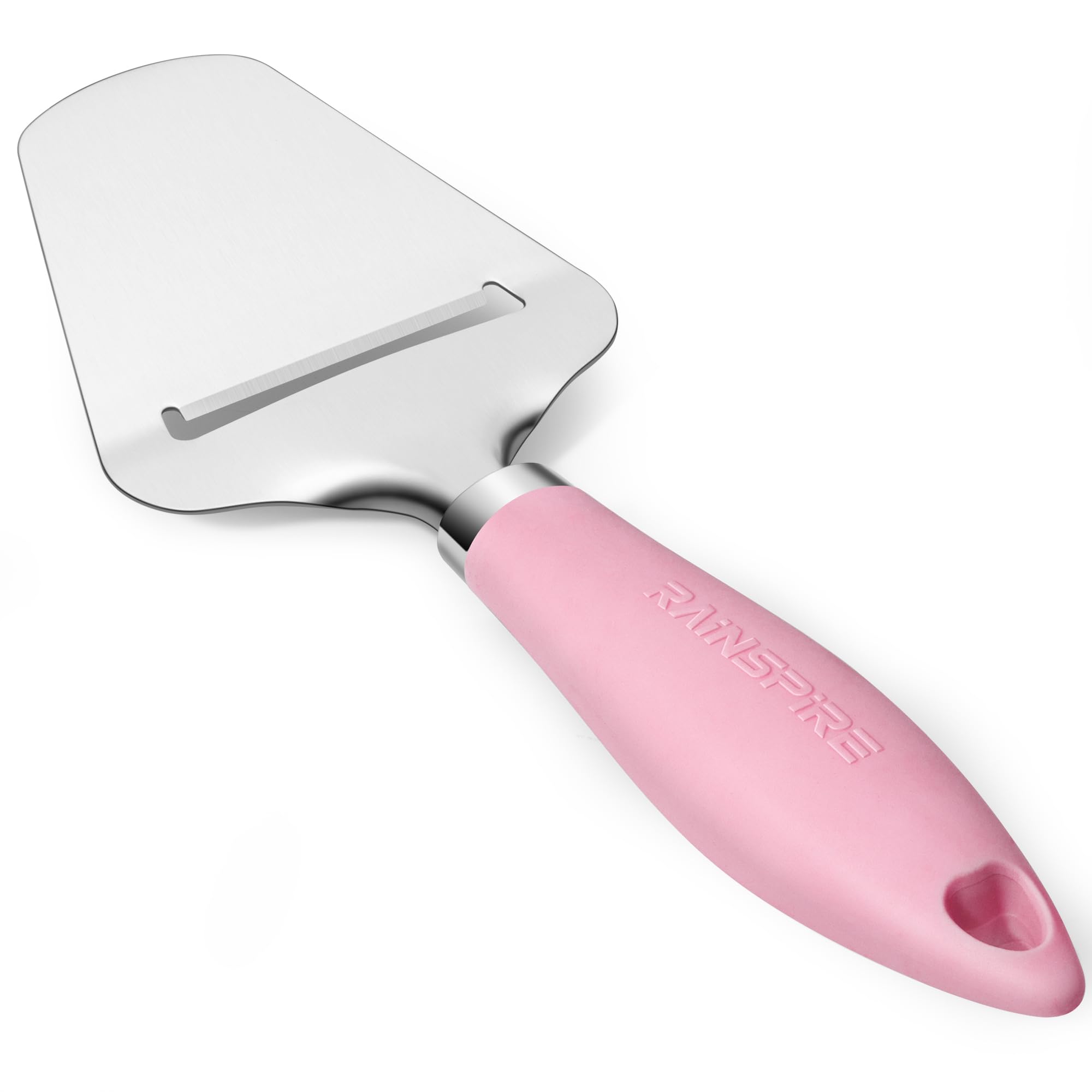 Rainspire Upgraded Non-Stick Cheese Slicers for Block Cheese Multi-Functional Cheese Cutter for Mozzarella, Cheddar, Gruyere Charcuterie Accessories Dishwasher Safe Kitchen Tools, Pink