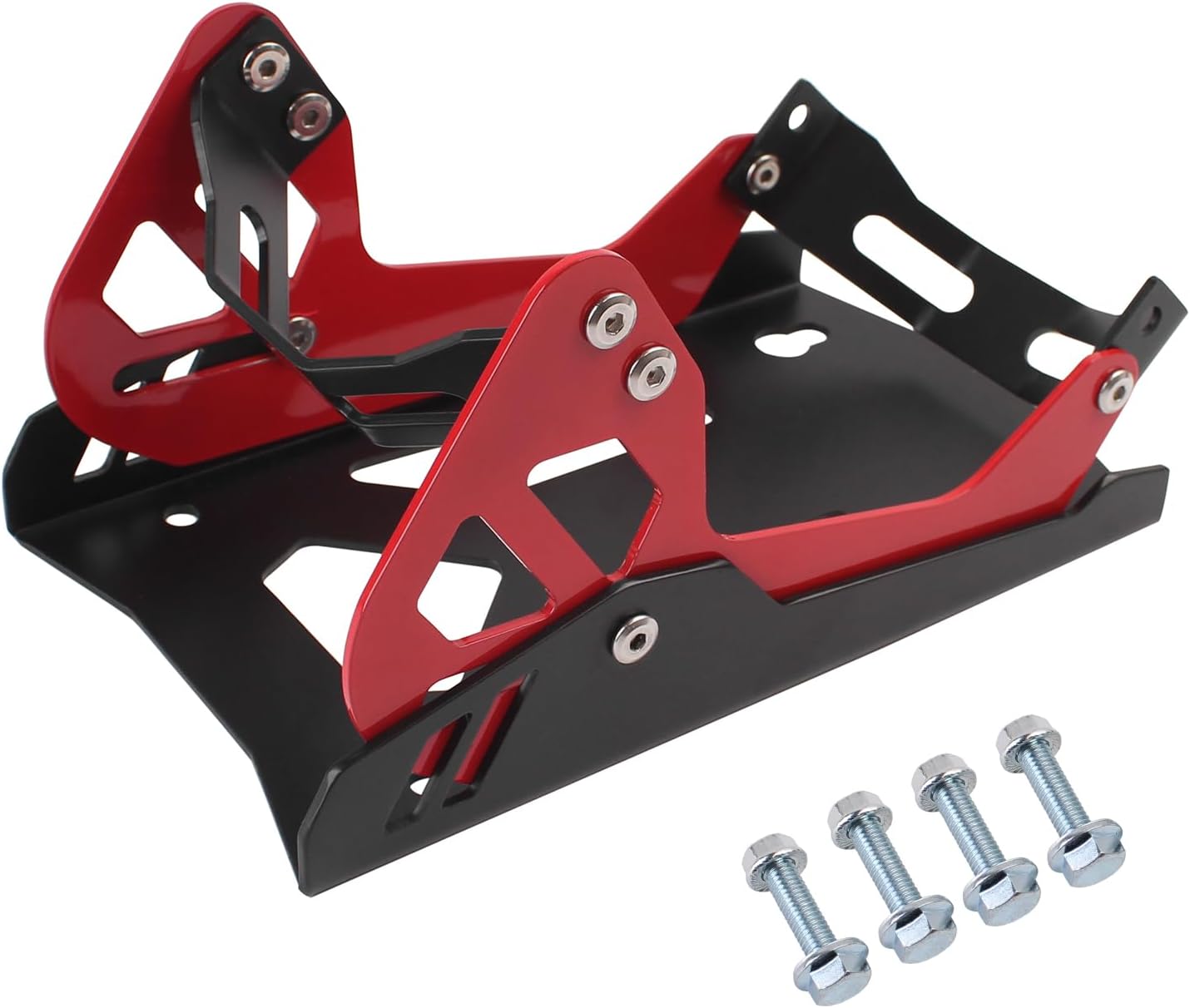 Motorcycle Wheel Chock Transport Stand, Adjustable Portable 1800 LBS Capacity, Universal for 8"-21" Wheels Dirt Cruiser Sports Ebike, Can be fixed to trailers or trucks - Red&Black