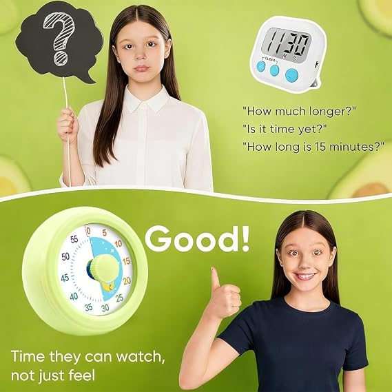 Visual Timer for Kids 60-Minute Rainbow Countdown Timer