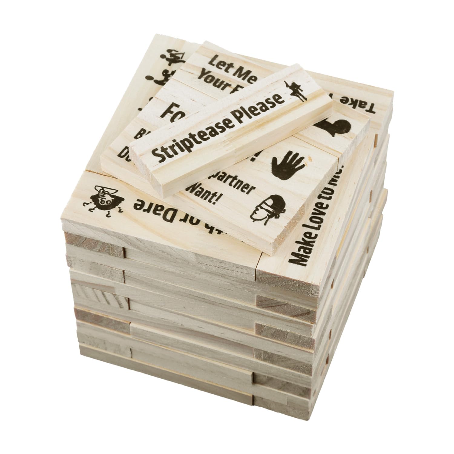 Gioco impilabile per coppie, appuntamento notturno, 48 pezzi, torre in legno, gioco romantico per adulti, divertente sfide intime, regalo per San Valentino, anniversario, serata accogliente