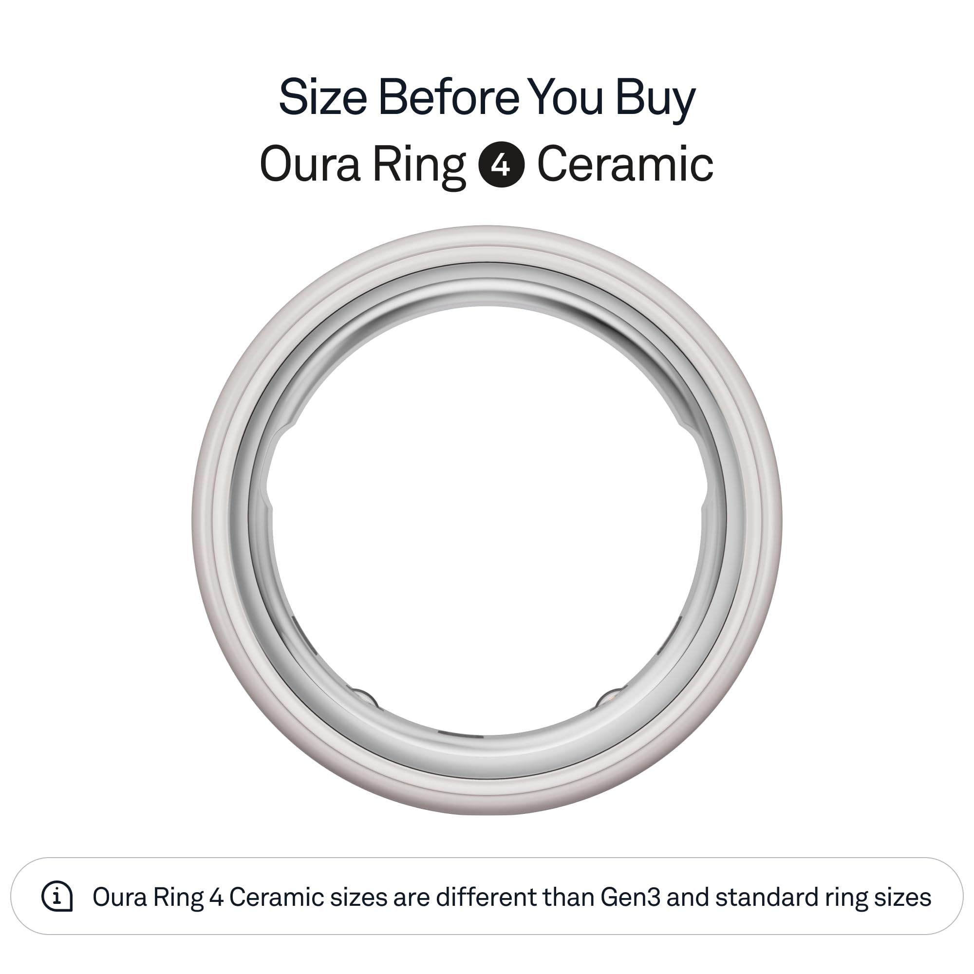 Oura Ring 4 Ceramic - Cloud - Size 8 - Size Before You Buy