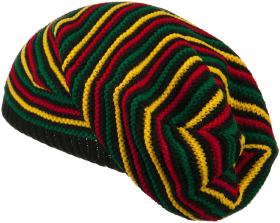 Rasta Striped Multi Deep Beanie - Rasta