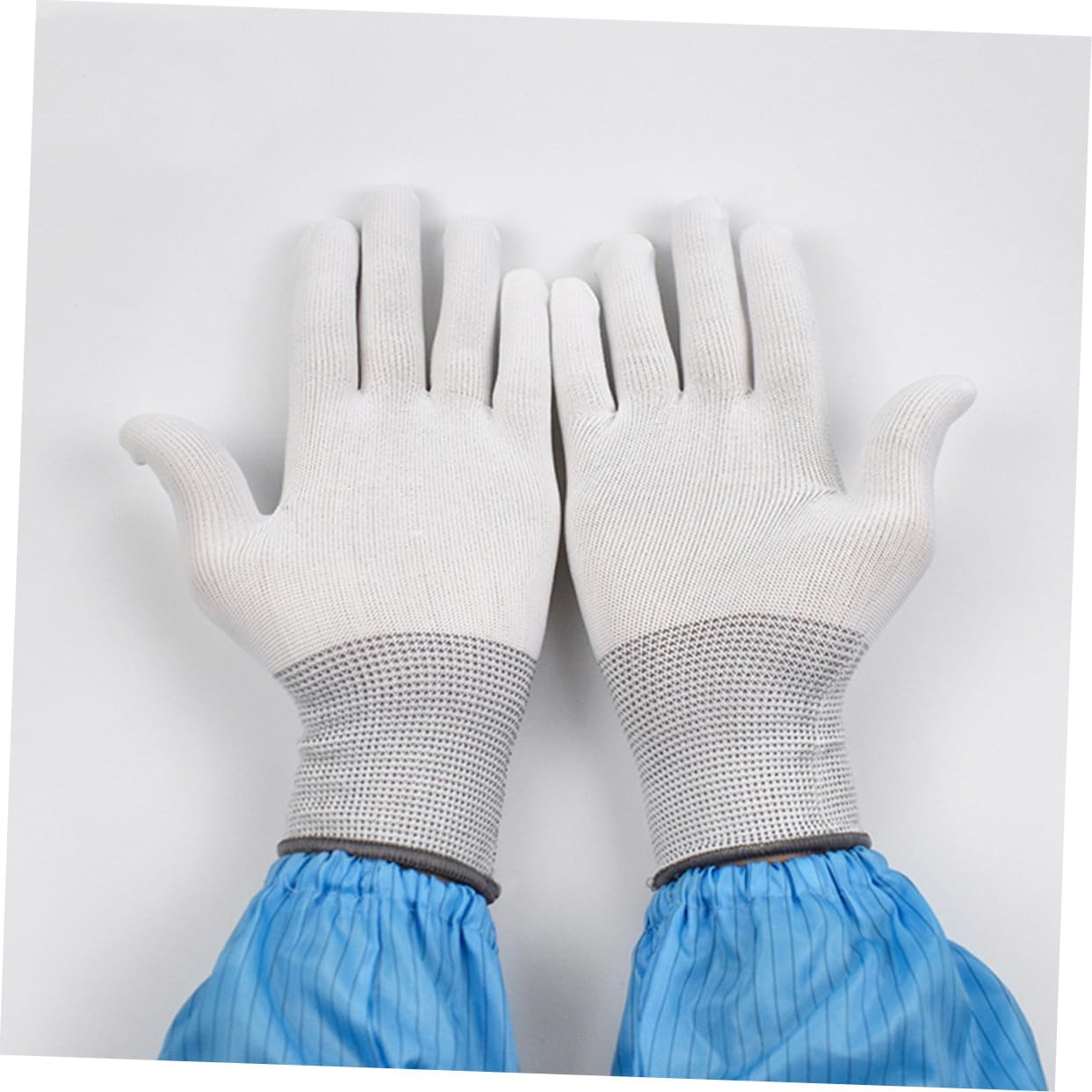 48 Pares Guantes Antiestáticos de Nylon con Recubrimiento de Antideslizantes y Resistentes para Montaje Electrónico y Reparación Talla Pack