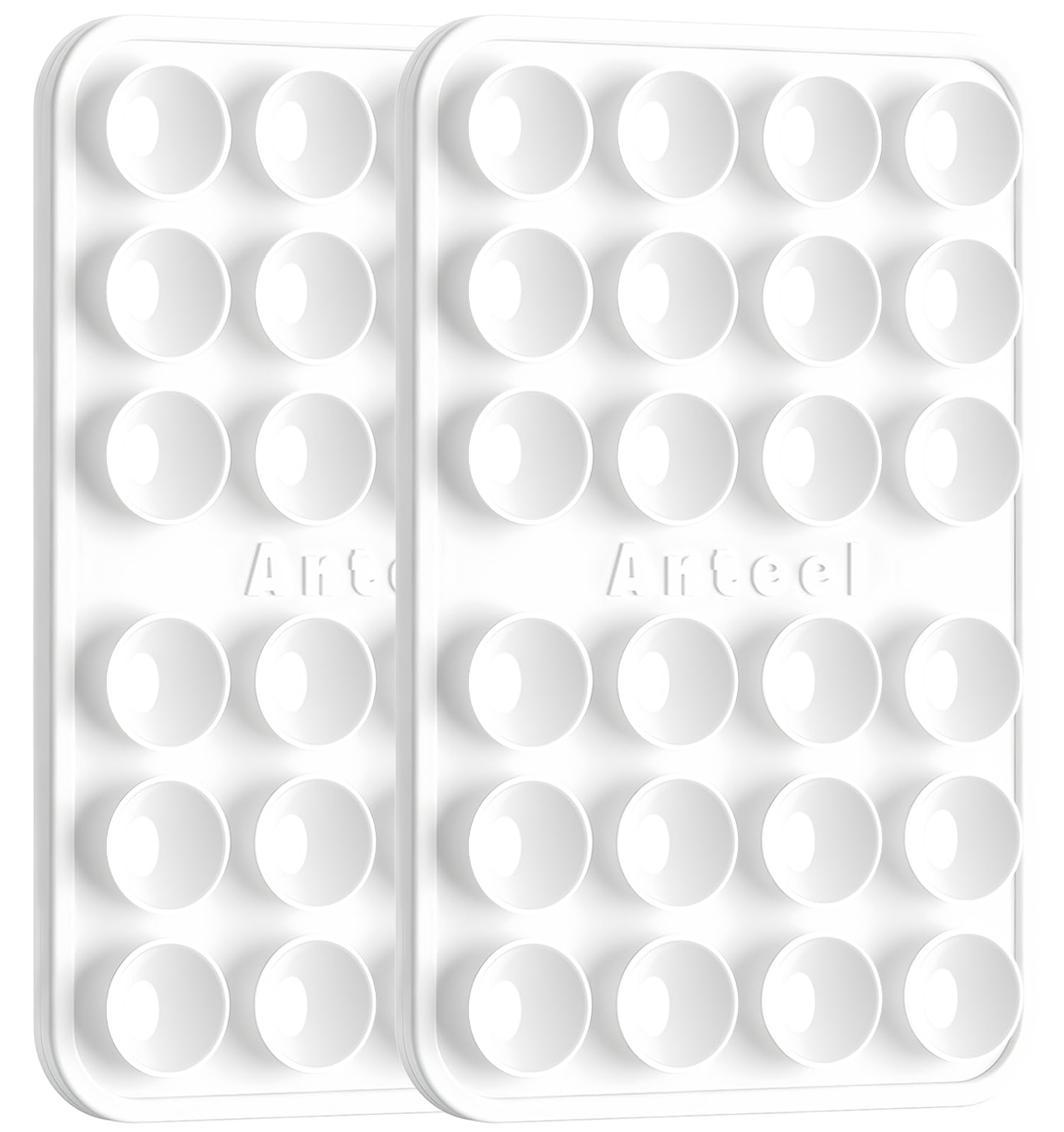 PKYAA Anteel Max - Silicone Suction Phone Case Adhesive Mount, Upgraded Super Strong Grip, Durable, Easy to Use, Hands-Free Sticky Phone Holder for Selfies, Tiktok Videos, 2.56"x3.94" (WHT&amp;WHT)