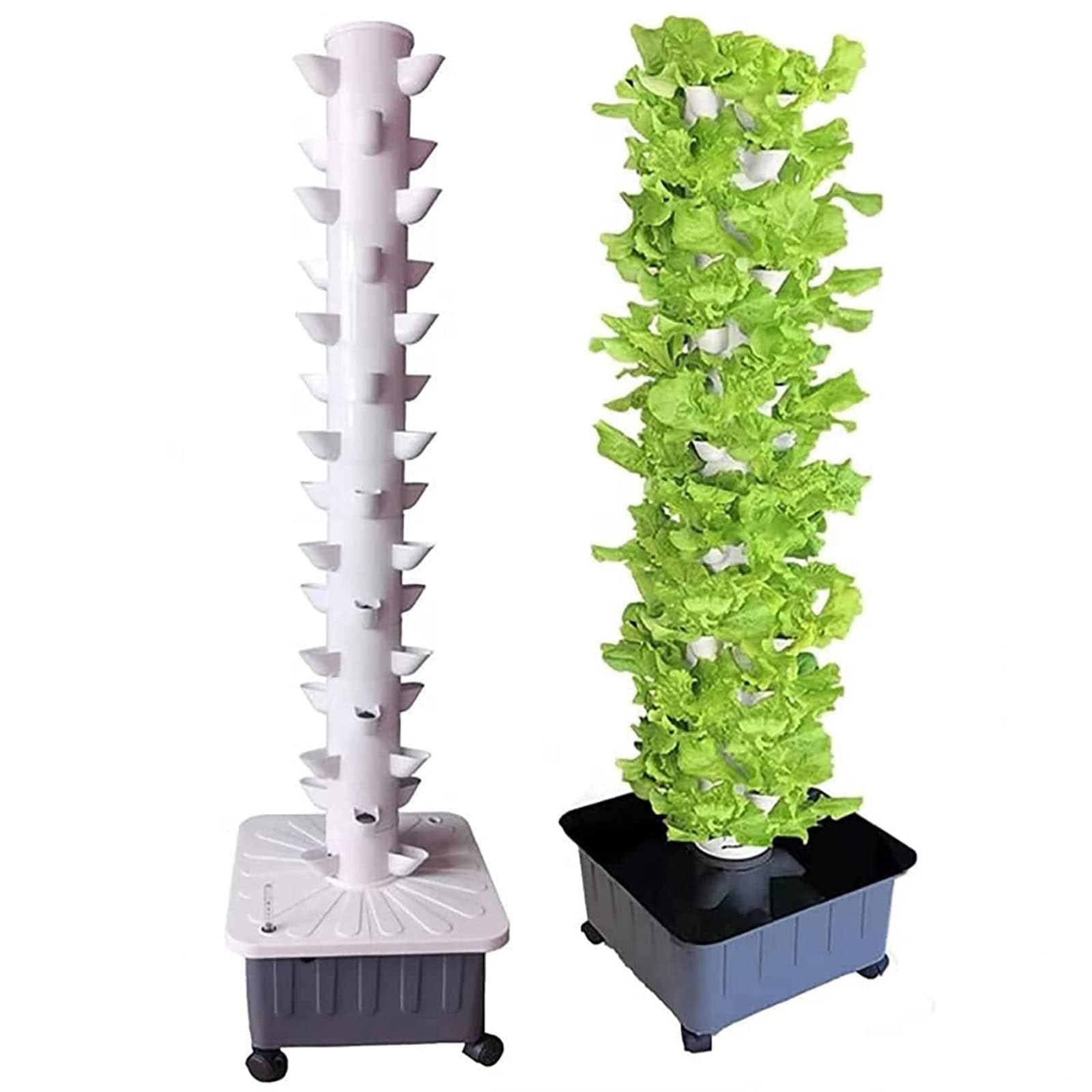 WTAILYSOUE Hydroponics Tower, 45 Pods Garden Hydroponic Growing System,Garden Tower Aeroponics Growing Kit with Pump and Movable Water Tank,for Home Kitchen Gardening