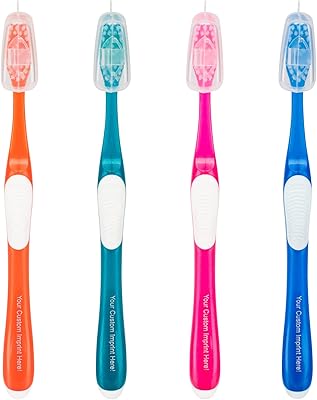 Personalized SmileGoods A392 Toothbrush, 39 Tuft, Soft Bristle, 144 Individually Packaged Premium Toothbrushes, Assorted Colors Bulk Pack