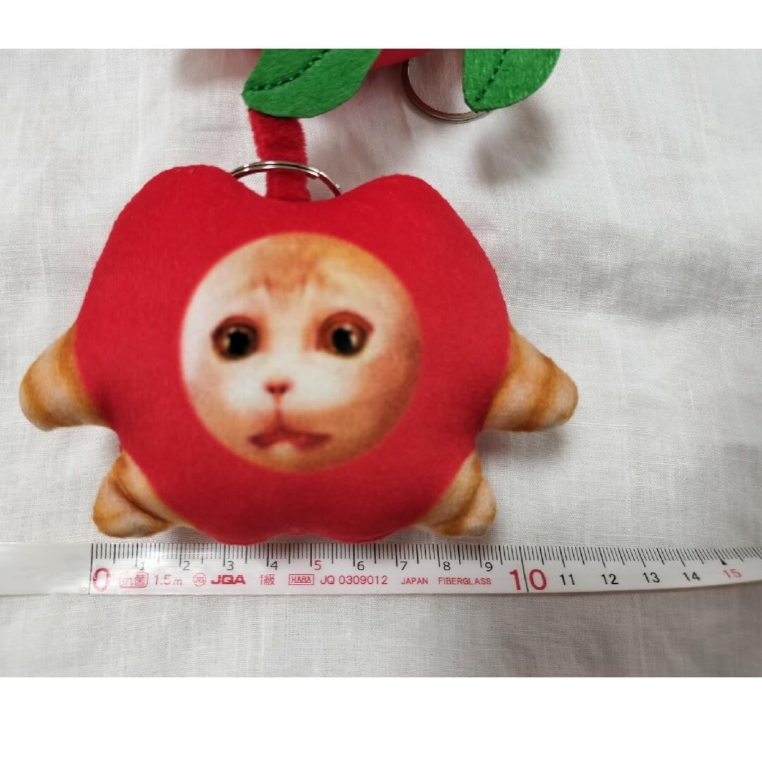 Amazon.co.jp: りんご猫 リンゴ猫 猫ミーム ボイス音 キーホルダー 