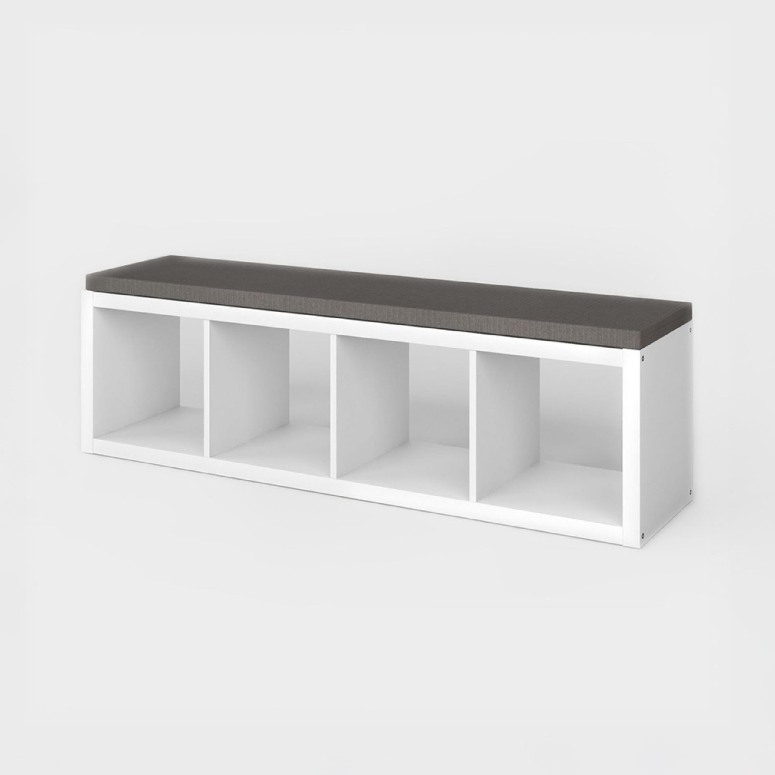 Sitzauflage Kallax Regal | Sitzpolster | Polsterauflage | Sitzkissen fürs 4er Kallax | Auflage für Sideboard als Sitzbank | Unempfindlicher Stoffbezug | 146 x 39 x 4 cm | Dunkelgrau, Anthrazit