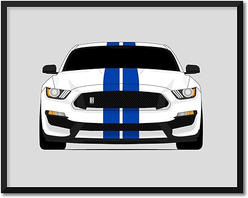 CUSTOMIZABLE COLOR: Custom Car Posters Handmade Poster compatible with Shelby GT350 S550 (2015-2020) Print Wall Art Décor - 8x10" Satin Print