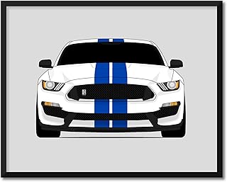 CUSTOMIZABLE COLOR: Shelby GT350 S550 (2015-2020) Inspired Poster Print Wall Art Decor Handmade Carroll Shelby Ford Mustang S1 (Unframed)