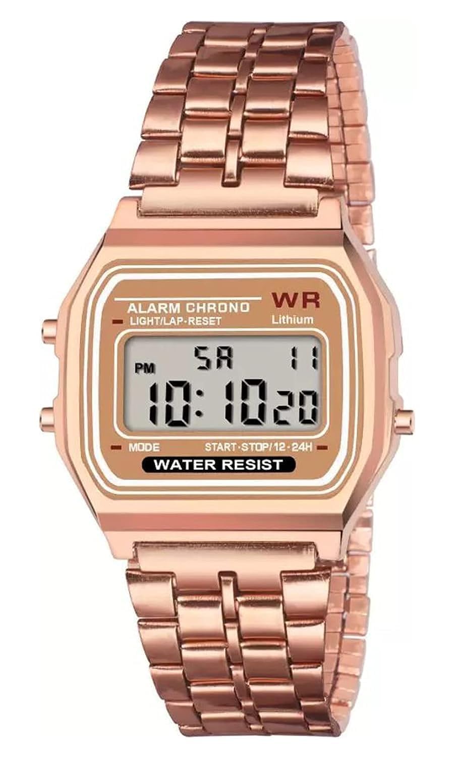 GIFFEMANS Digital Dial Stainless Steel Strap Unisex Watch (Rose Gold) (B0CKWGWPWT) Amazon Price History, Amazon Price Tracker