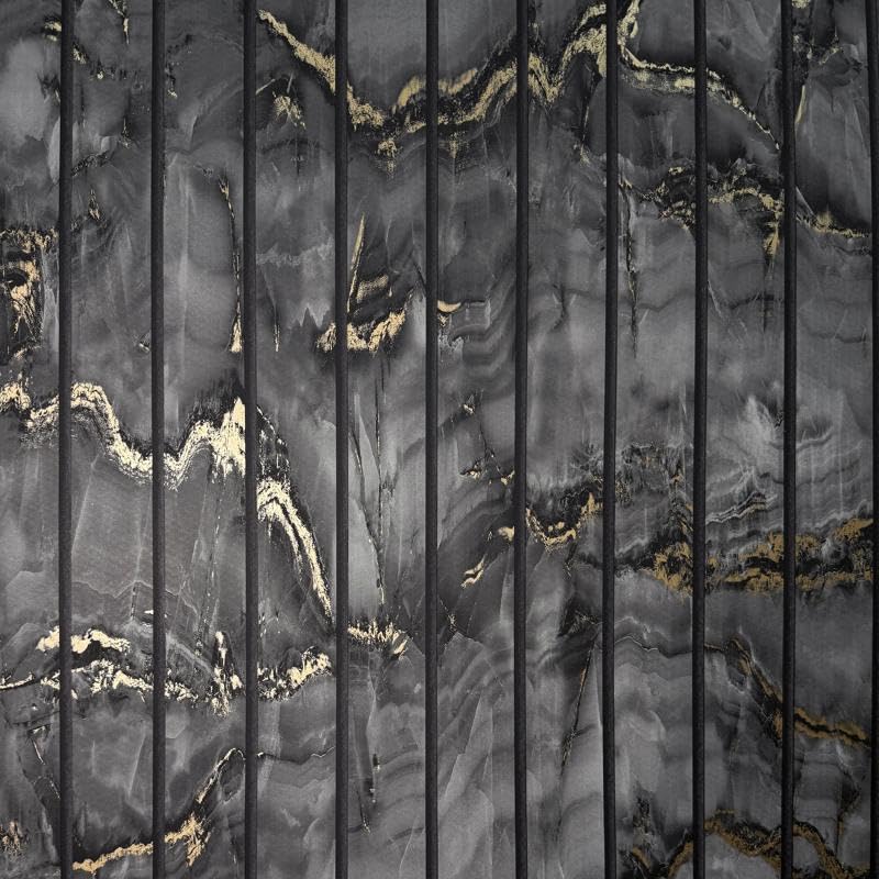Fine Decor FD44057 Marble Slat Panel Luxury Wallpaper, Charcoal