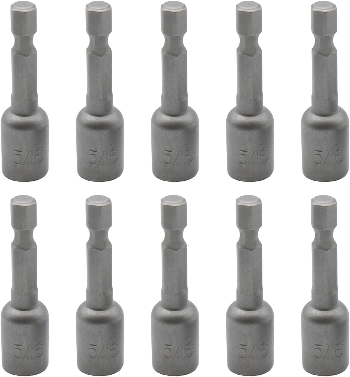 TEMO 10 pc Impact Ready Nut Driver 5/16 Inch Magnetic Nutsetter Set 1/4 Inch Shank