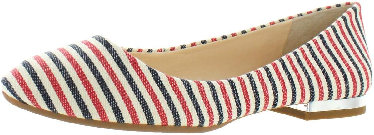 Jessica Simpson Women's GINLY Ballet Flat, Red/Navy Multi, 8.5 M US