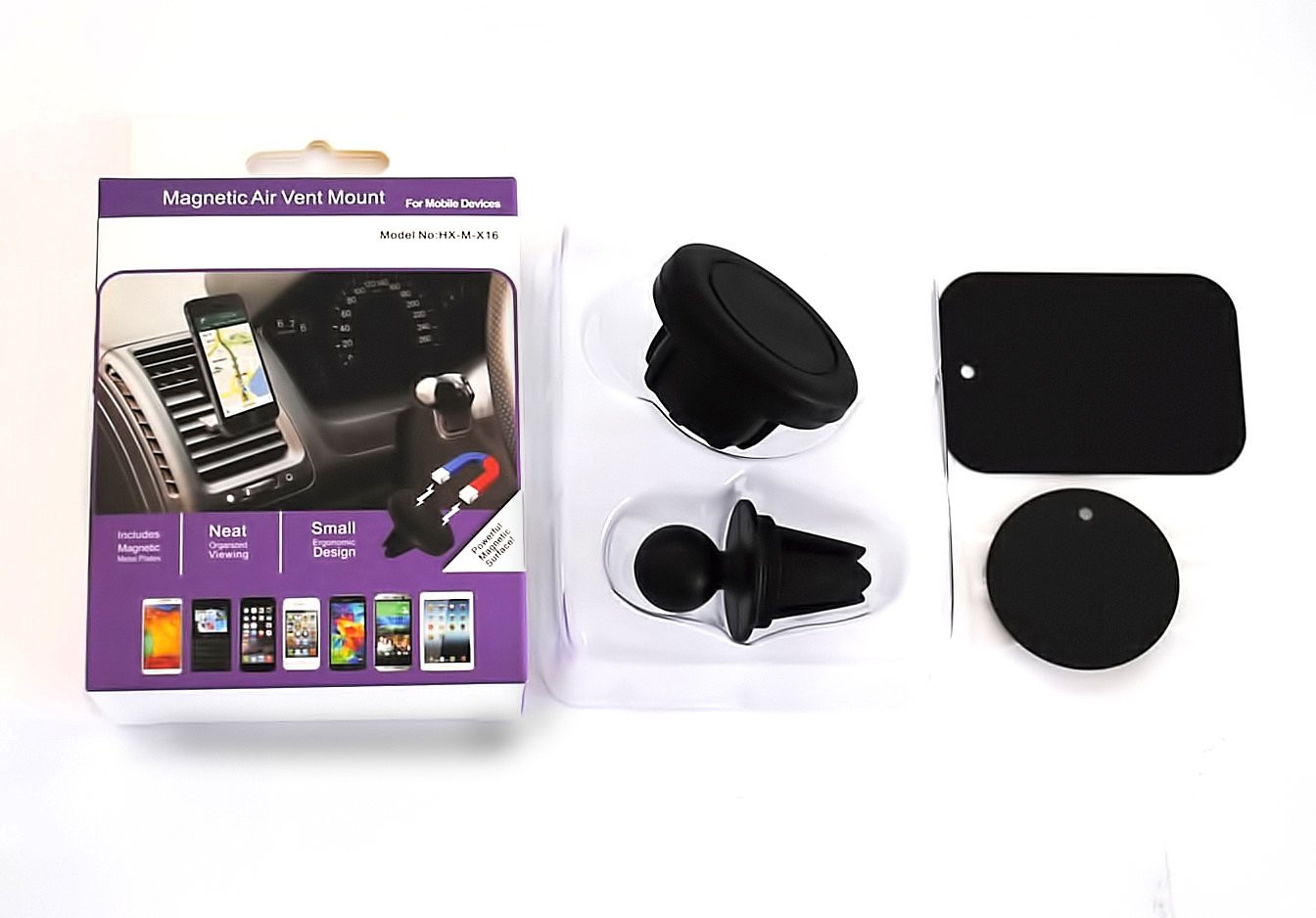 HD-67 Magnetic Universal Air Vent Car Mount Holder for Apple, Samsung, LG, Nokia, HTC, LG, Nexus Cell Phones and other devices - Black