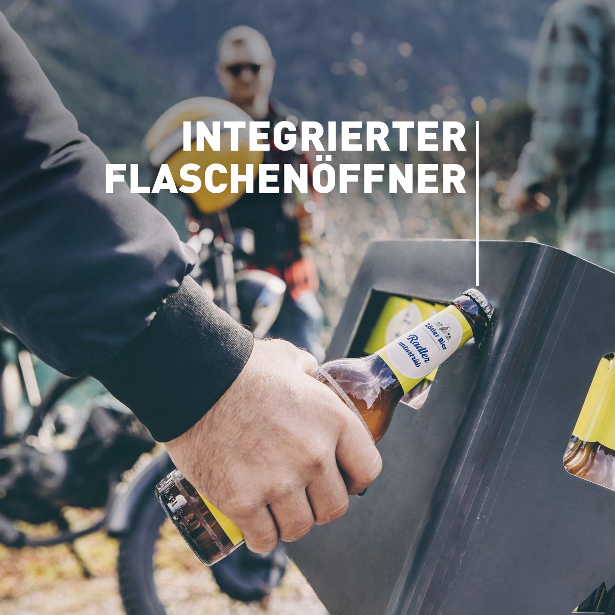 höfats - Beer Box Feuerschale - Getränkekiste, Feuerkorb, Grill, Flaschenöffner und Hocker in einem - für Garten und Terrasse - Corten-Stahl - schwarz, entwickelt eine langlebige Rost-Patina