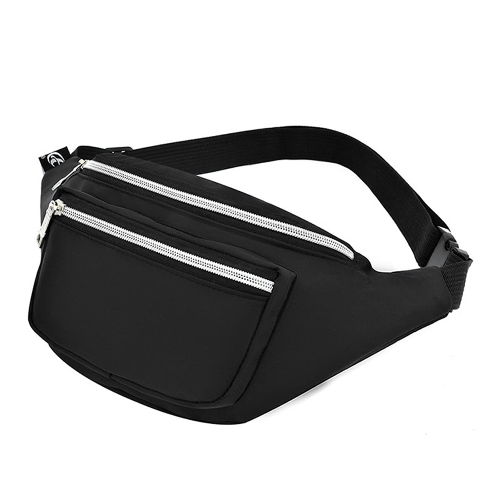 Women Taille Bag Männer Mode Fanny Pack 3 Schneiselrinker Frauen -Gürtelbeutel Mehrere Taillenbeutel for Reisen, Party, Festival Rave, Running (Color : A Black)