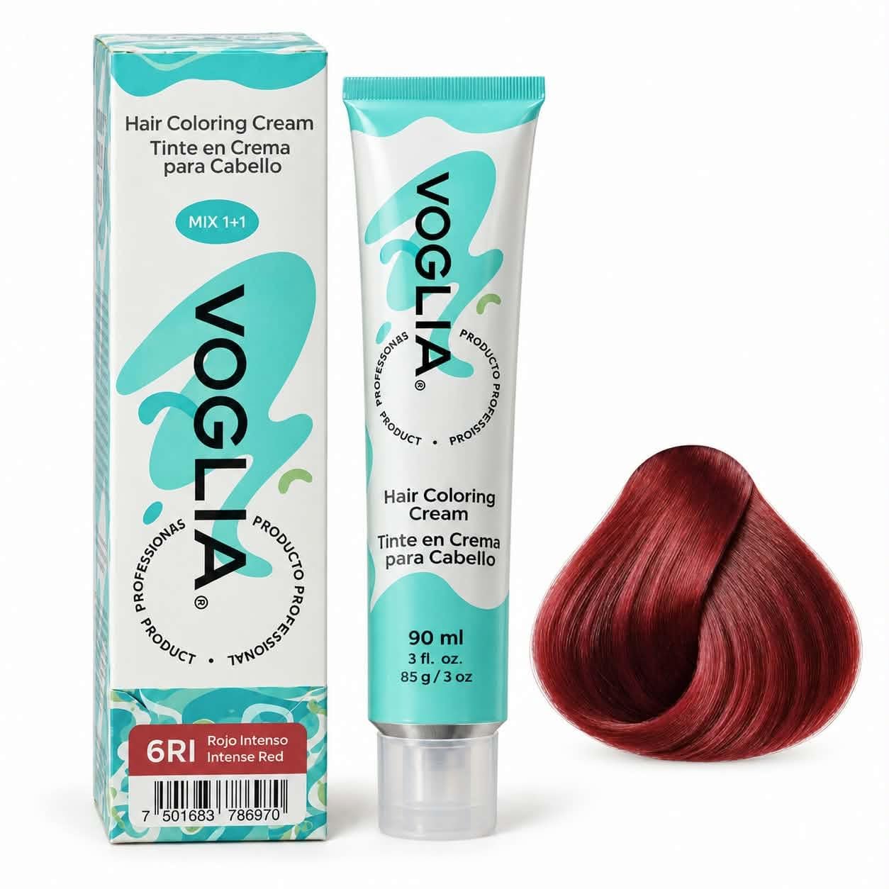 Voglia Intense Red Hair Dye 6ri Permanent Hair Color Cream 3 fl. oz.