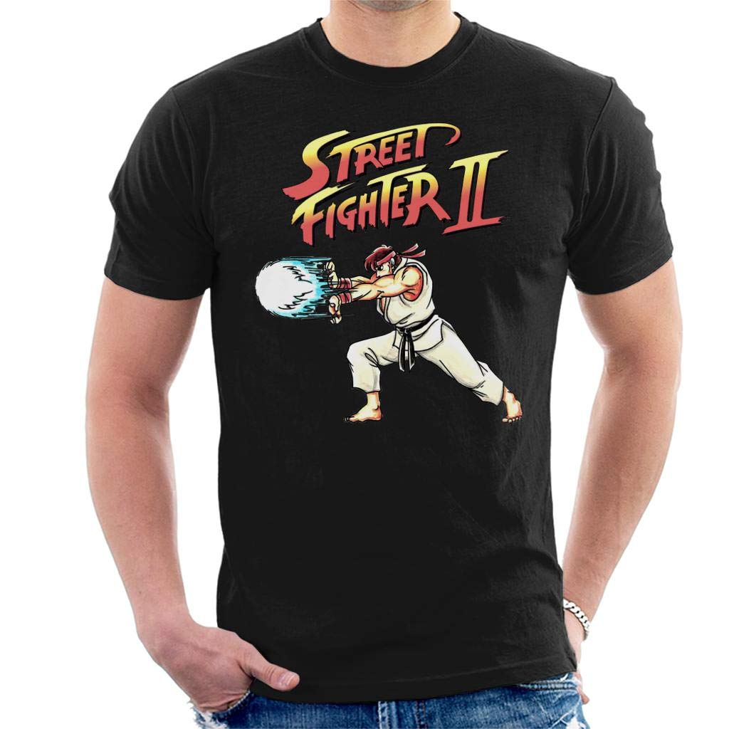 Cloud City 7 Men's Black Street Fighter Ryu Hadauken T-Shirt