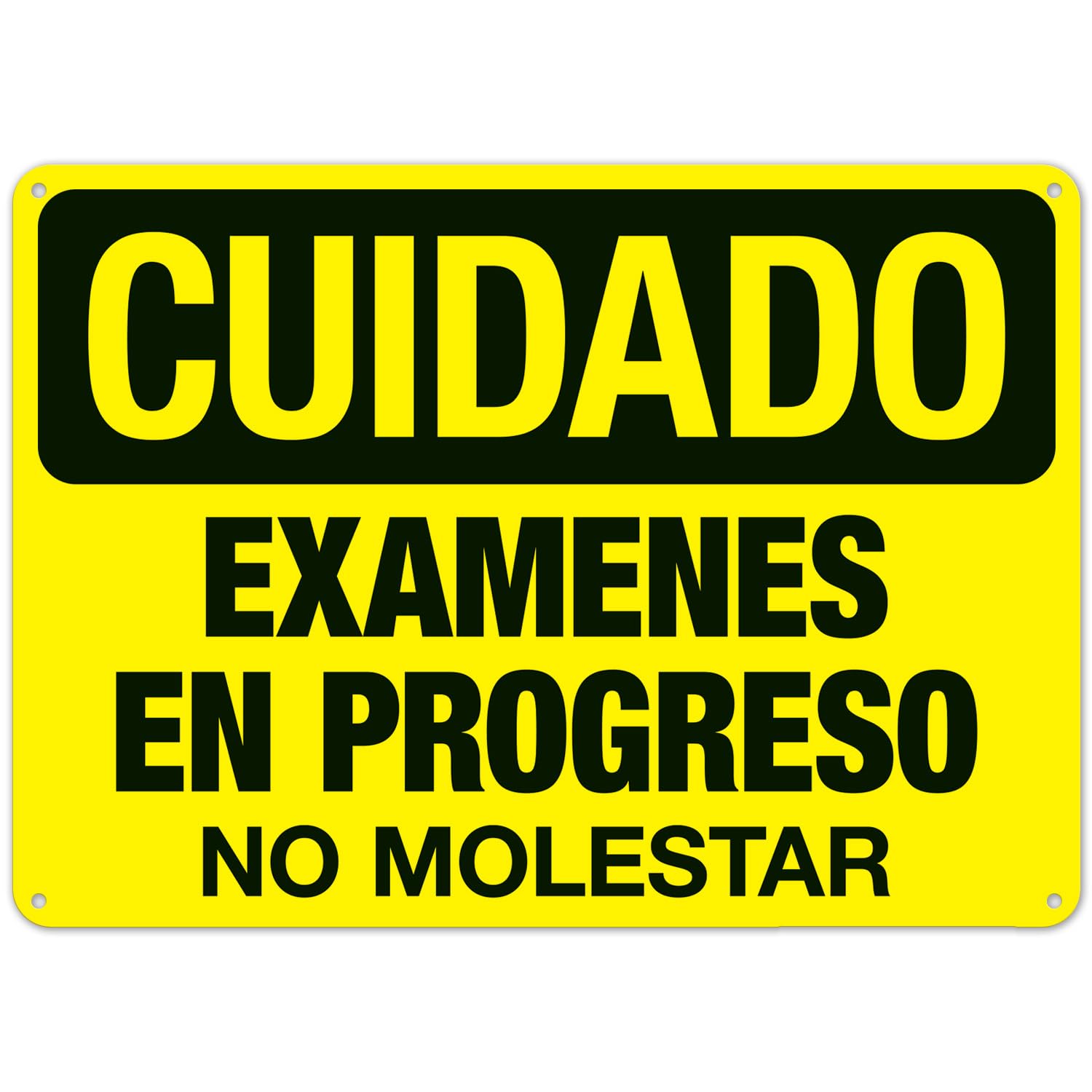 On-site Test Quiet Maintenance Multilingual Metal Notice Sign Workplace Use 12x8 Inch
