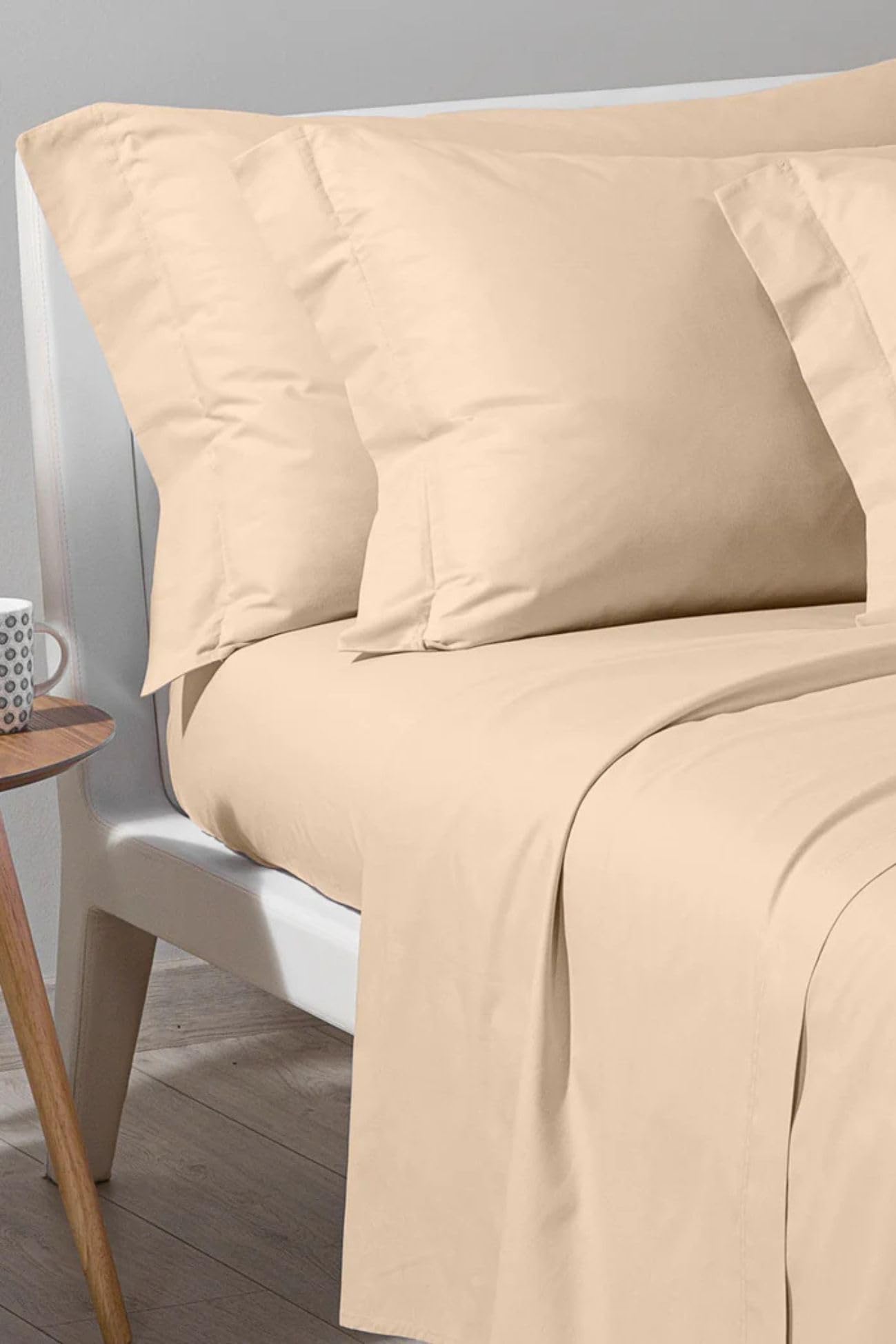 Caleffi - komplet pościeli bawełnianej | włoski design | nadaje się do łóżka dwuosobowego | trwały produkt, miodowy, dwuosobowy, bawełna
