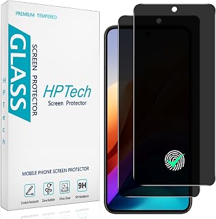 HPTech (2 Pack) Privacy Screen Protector for Google Pixel 8 Pro Anti-Spy Tempered Glass, Fingerprint Unclock, 9H Hardness, Anti Scratch, Bubble Free