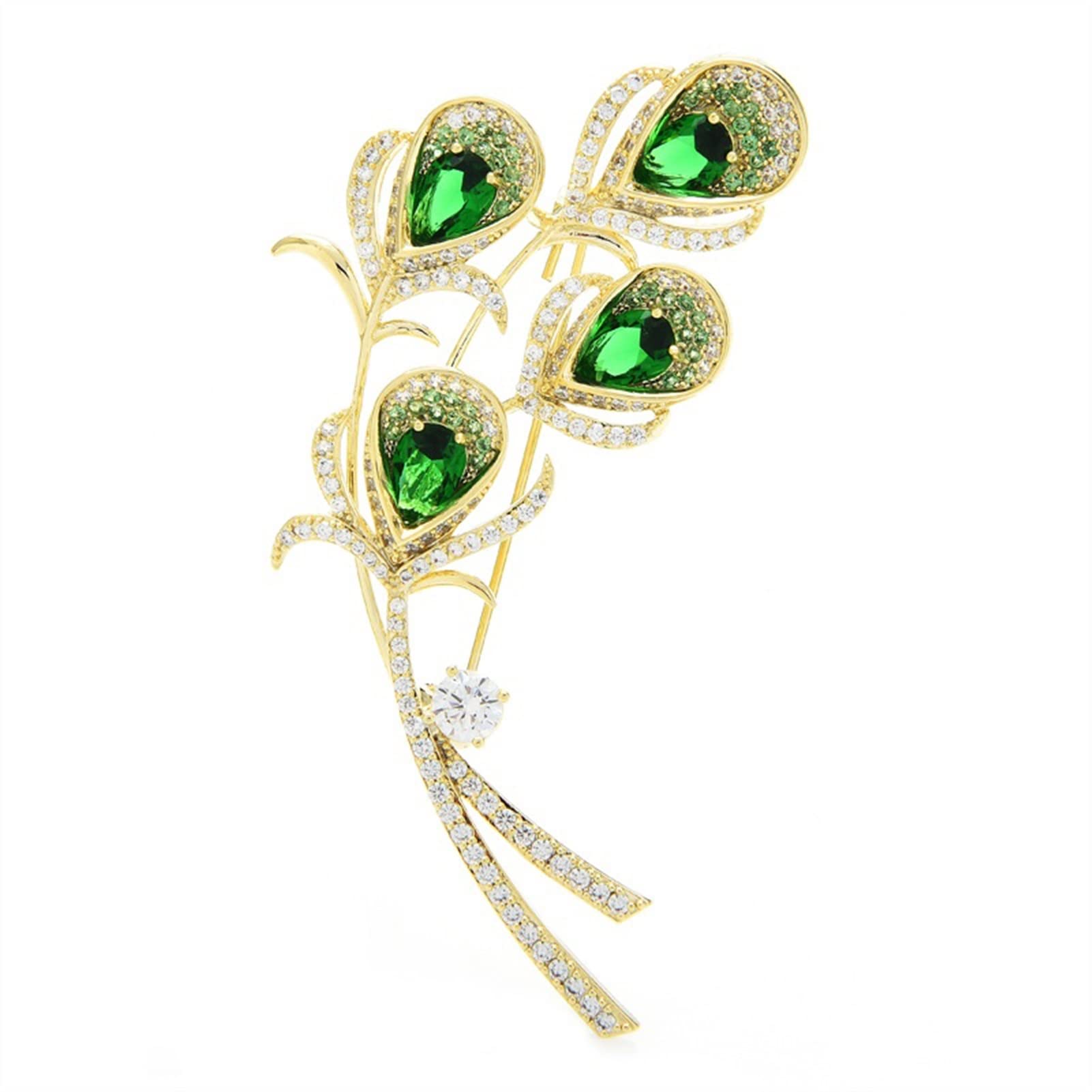 broche, Accesorios De Moda for Mujer Broche Plumas Elegante Lujo Circonita Flor Banquete Boda