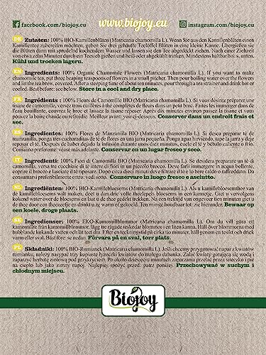 Biojoy BIO-Kamillenblüten (100 g), getrocknet und ganz, Kamillentee (Matricaria chamomilla)