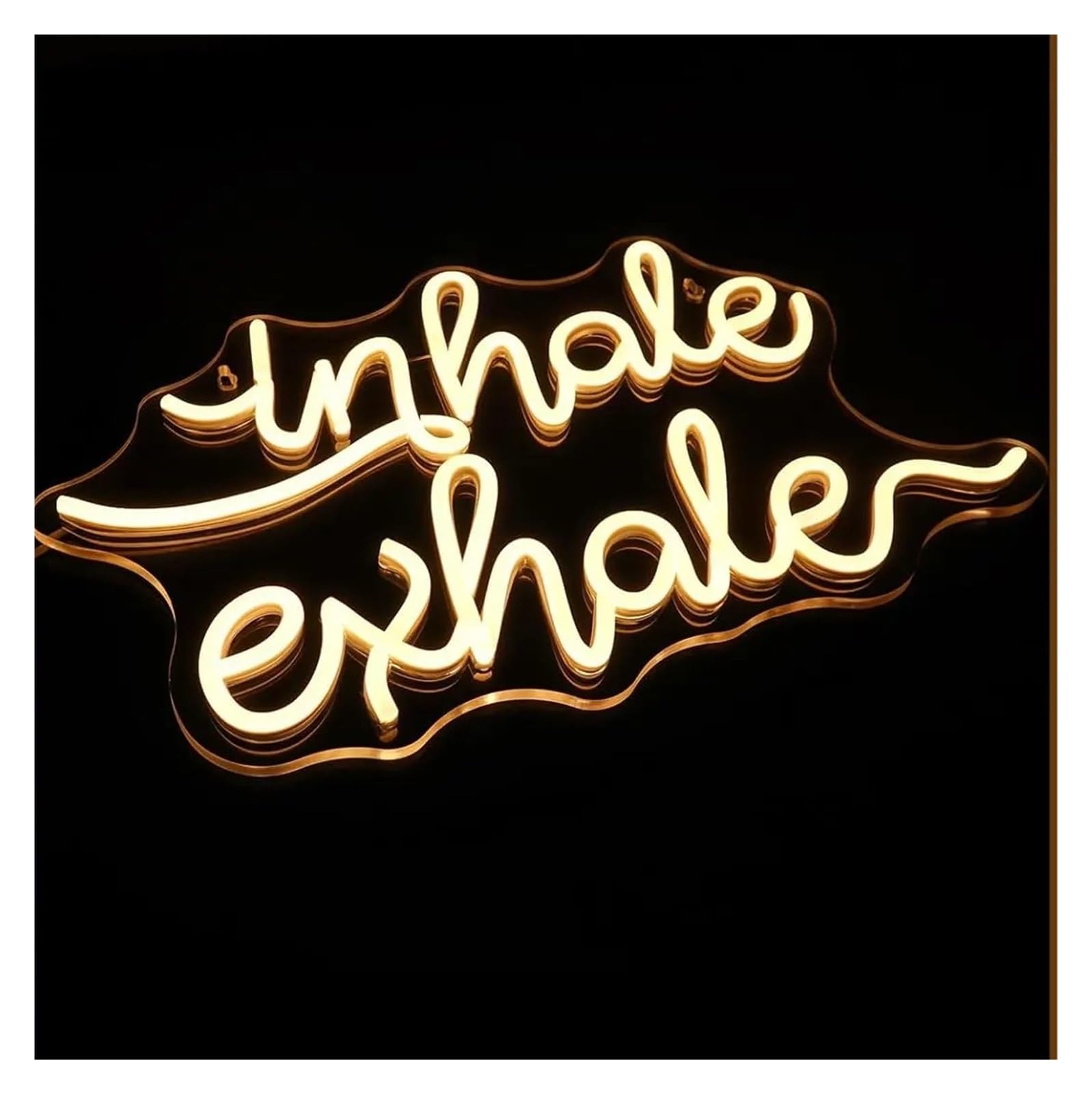 XENITE Hanging Art Neon Signs Inhale Exhale Neon Sign USB Dimmable LED Light for Party Cafe Yoga Meditation Studio Bedroom Decorations 42x27cm
