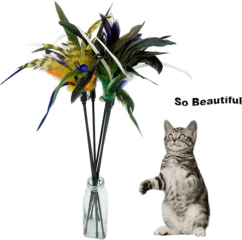 Miniatura 8 de CATENESS Juguete de varita para gatos, 6 juguetes interactivos para gatos de interior