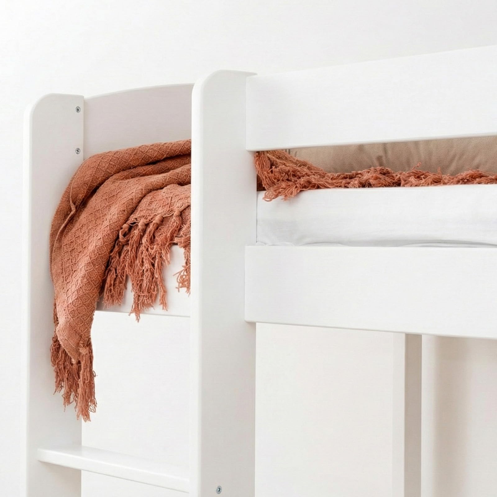 Need Sleep Loft Bed - Litera con escaleras, cama alta para adultos, adolescentes, niños (blanco, 180 x 80 - 180 cm de alto)