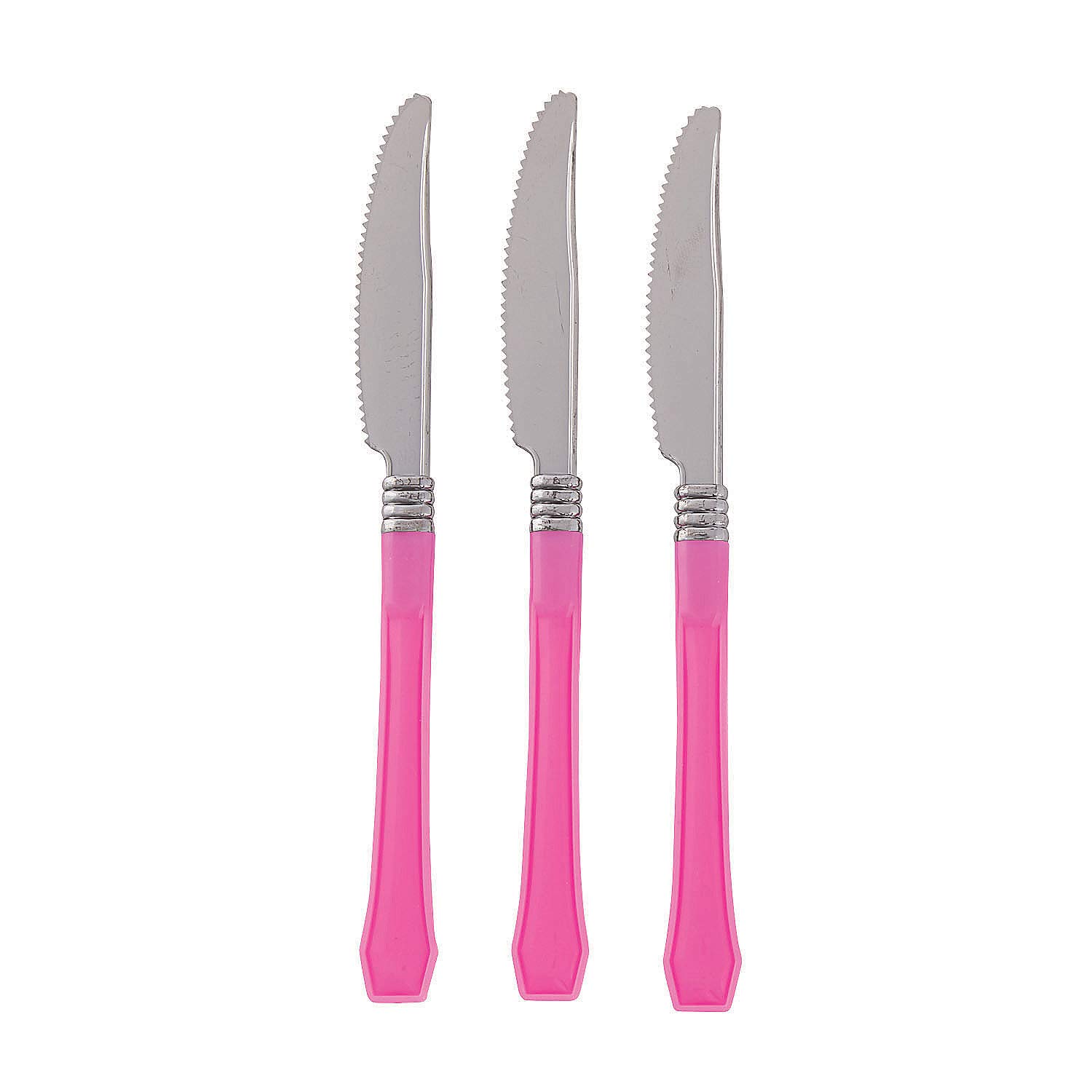 Fun Express Pink Premium Plastic Knives - Party Supplies - 20 Pieces