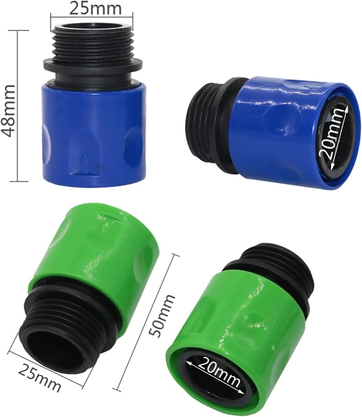 Hose Connector Adapter Garden 3/4" Thread Quick Couplingriculture Greenhouse Lawn Wateirrigation Adapter Pipe Fitting 8 Taps Fittings/Blue