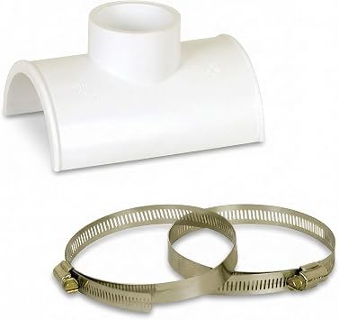 4x2 inch PVC Saddle Tee, Clamp-On, No Glue, SCH40 Drainage Branch Fitting