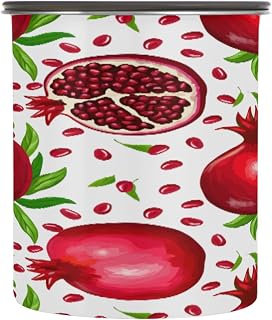 ATTX 30oz Stainless Steel Coffee Canister with Airtight Lid - Red Pomegranate Food Storage Container for Coffee Beans, Ground Coffee, Snacks, Flour, Cereal & Pantry#162