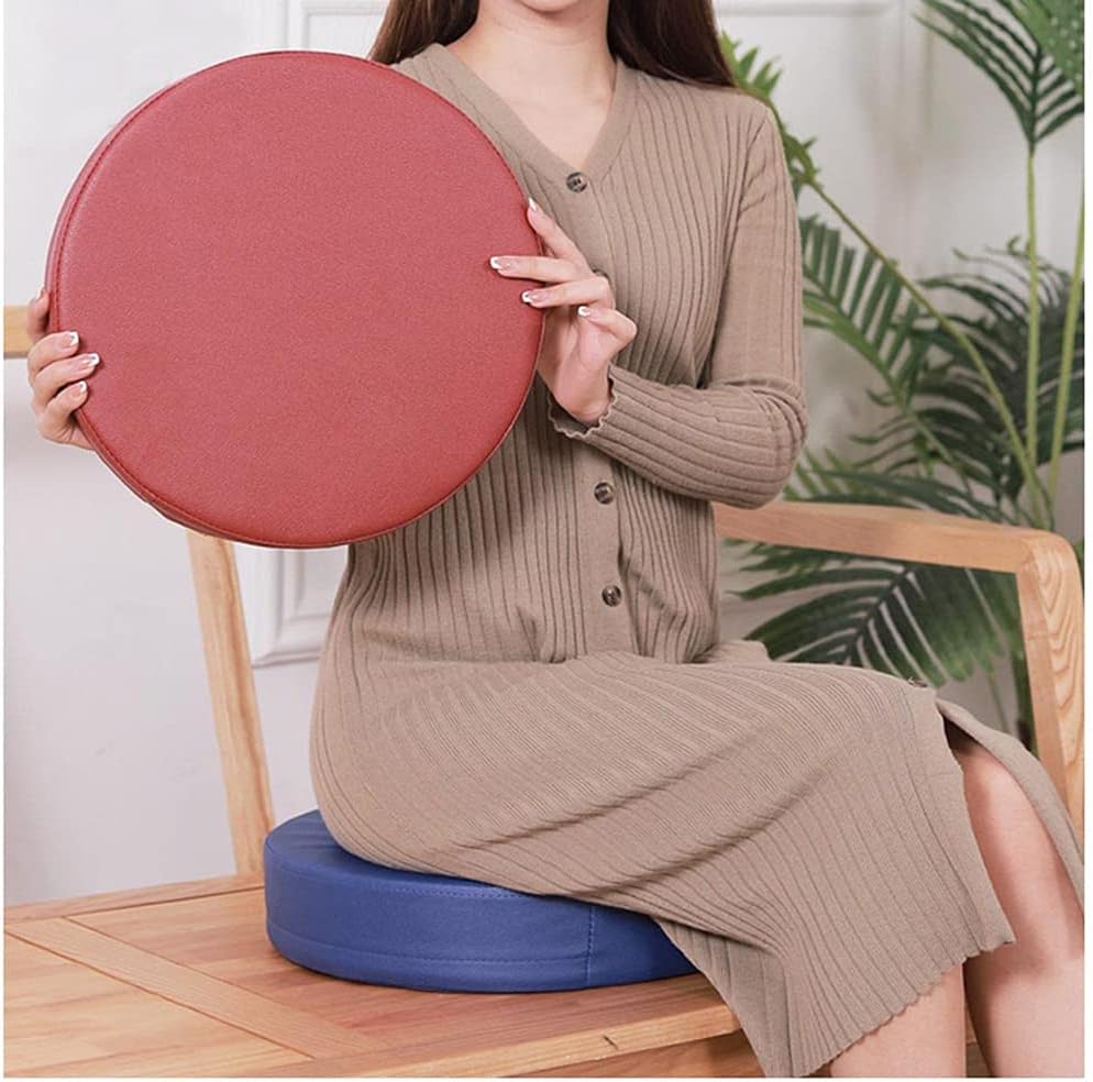 Yanman Patio Waterproof Chair Seat Pad Comfortable Memory Foam Pad Round Outdoor Chair Seat Cushion Slip Cover,Thickened Leather Replacement Pad for Patio Furniture Home Garden