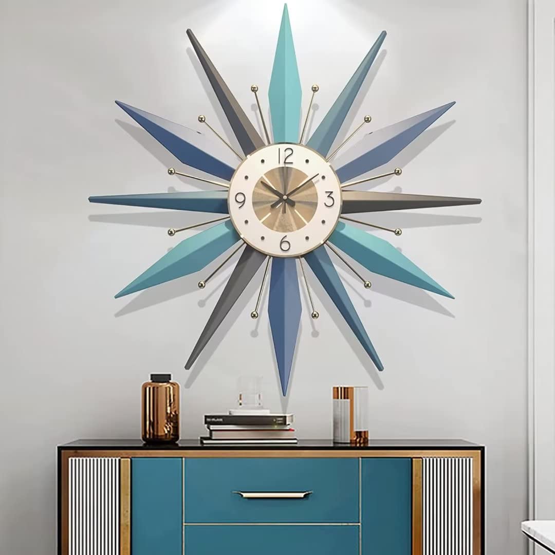 壁掛け時計 大型 スタークロック Amazon.co.jp: 24インチ大型メタルスターバースト壁時計ミッド