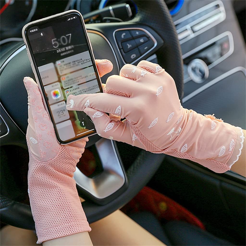 Women's Driving and Cycling Ice Silk Thin Short Gloves Hand Socks