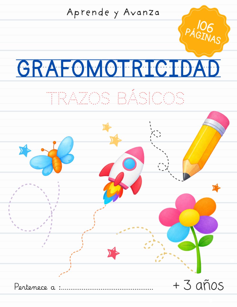 Aprende y Avanza: Mi Primer Cuaderno de Grafomotricidad: Trazos para niños de 3 a 5 años — Trazos básicos, formas, dibujos y ejercicios de relacionar ... — Ideal para TEA y necesidades educativas