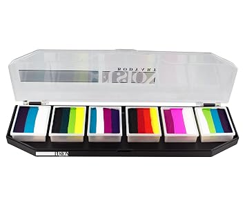 FUSION BODY ART Professional Face Painting Palette Rainbow Burst | Safe & Non-Toxic Water Activated Face Paint Kit | Gift & for Birthday Parties