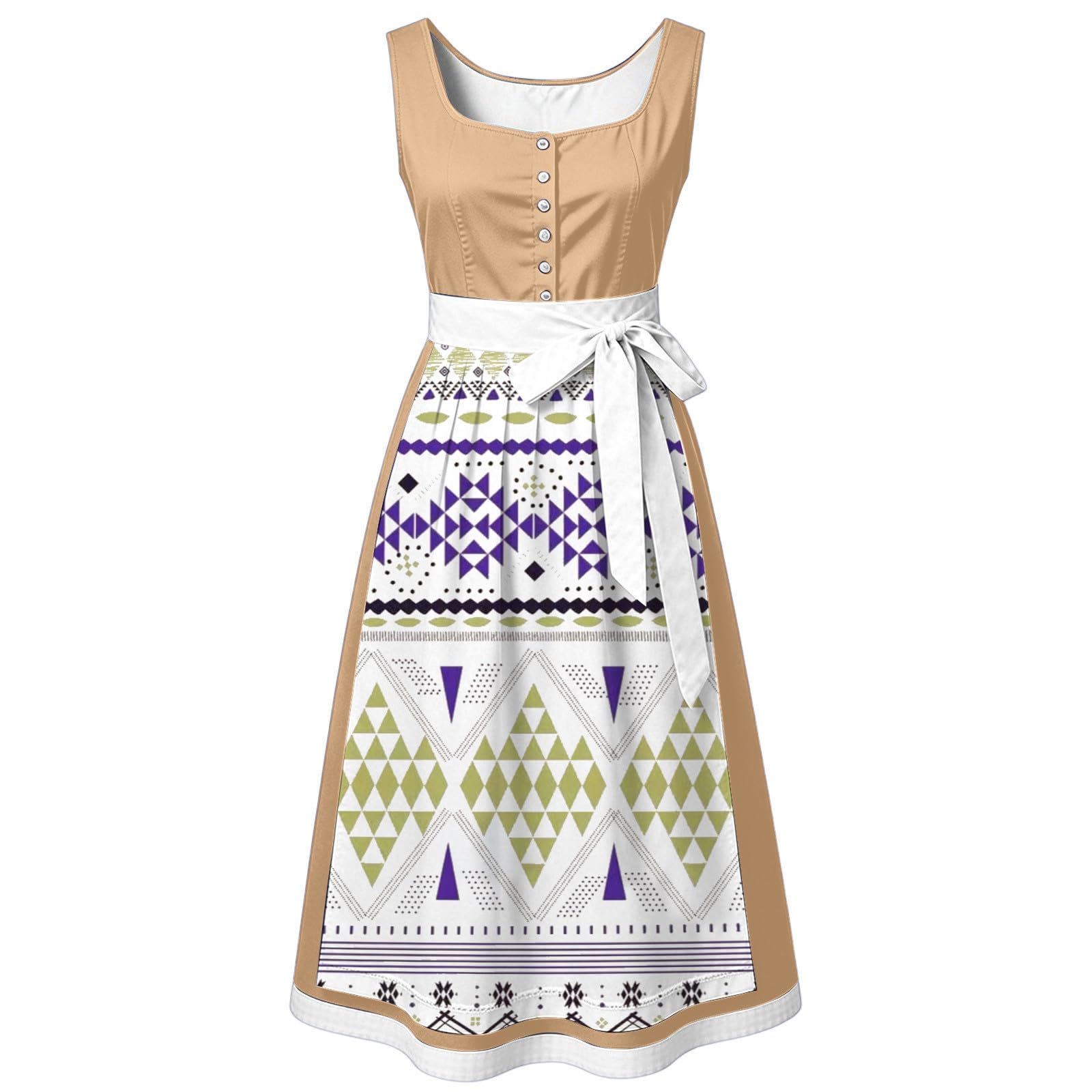Abito Lungo in Stile Francese con Corsetto e Lacci per l'Oktoberfest.