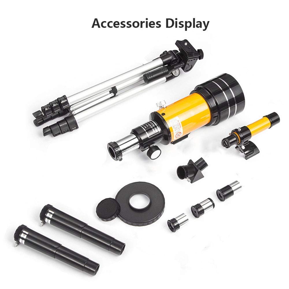 Télescope Professionnel Ultra HD pour débutants en Astronomie et Adultes - Télescope astronomique réfractif 150X avec trépied/Adaptateur de téléphone/viseur et Filtre Lunaire Doublez Le Confort