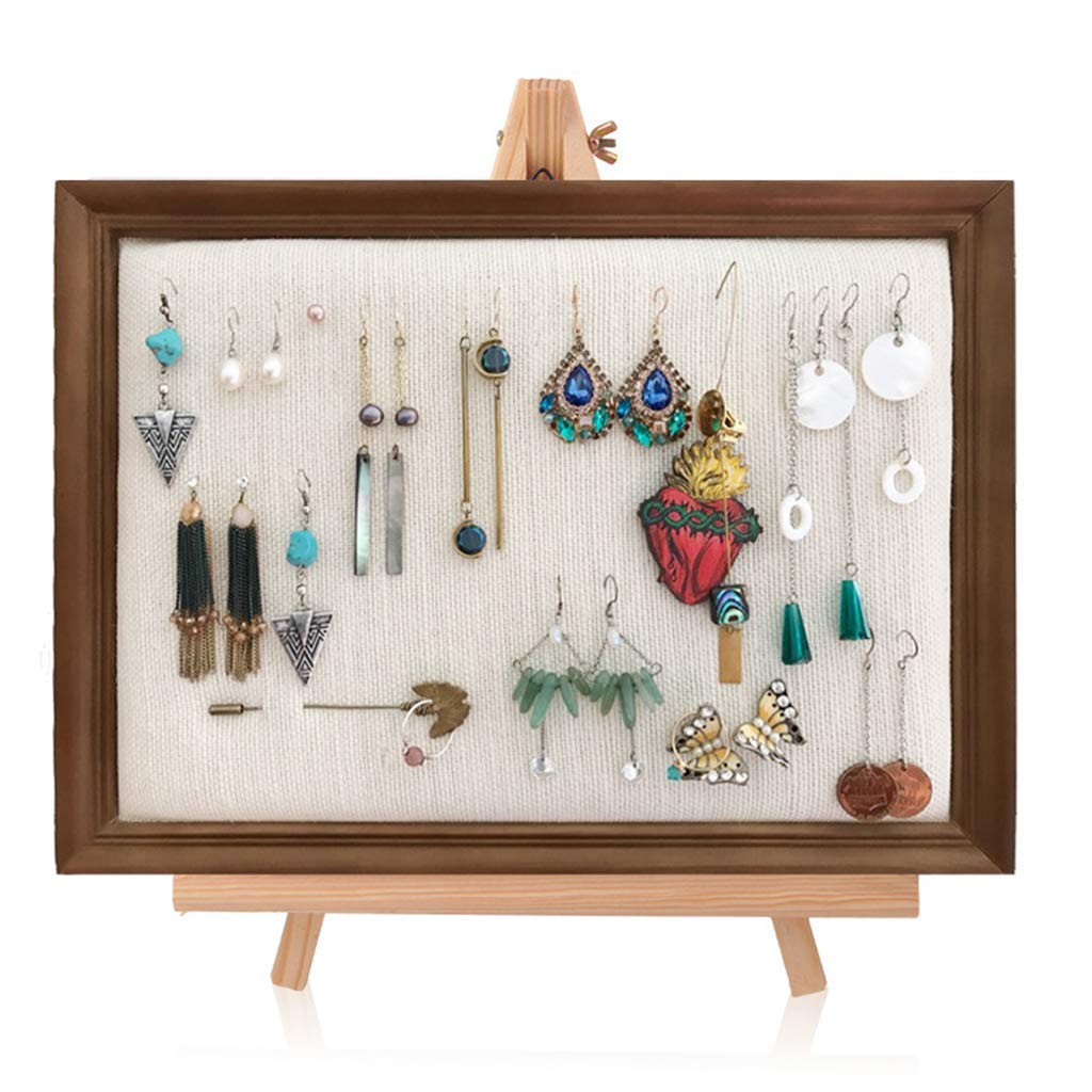 Tubayia Holz Bilderrahmen Schmuck Organizer Display Brett für Schmuck Ohrringe Anzeige Fashion
