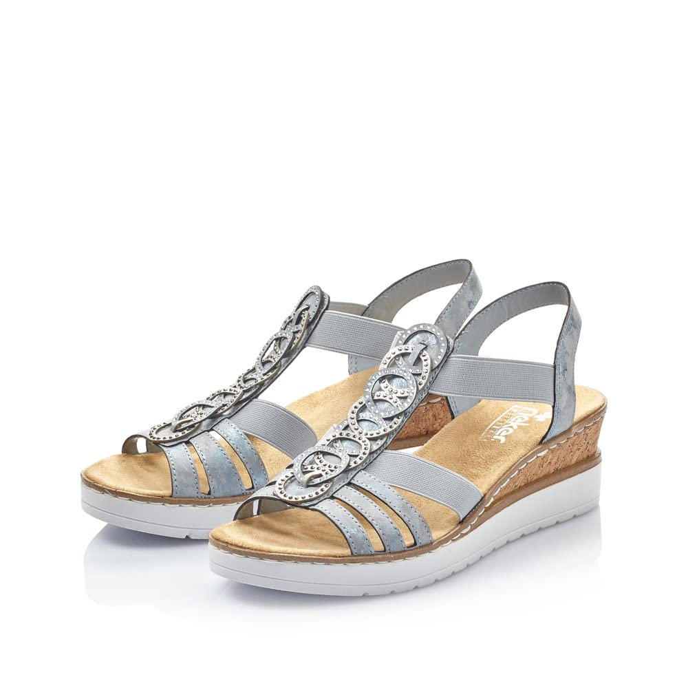 Rieker Damen Keilsandalen V38H8, Frauen Sandalen