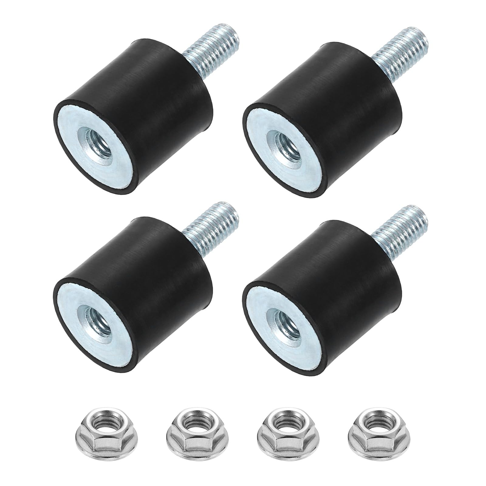 uxcell M8 Rubber Mounts, 4Pcs 30x30mm(DxH) Rubber Cylindrical Anti Vibration Isolator Shock Absorber with Lock Nut for Car Bobbin Generator Air Compressors — Amazon image 22