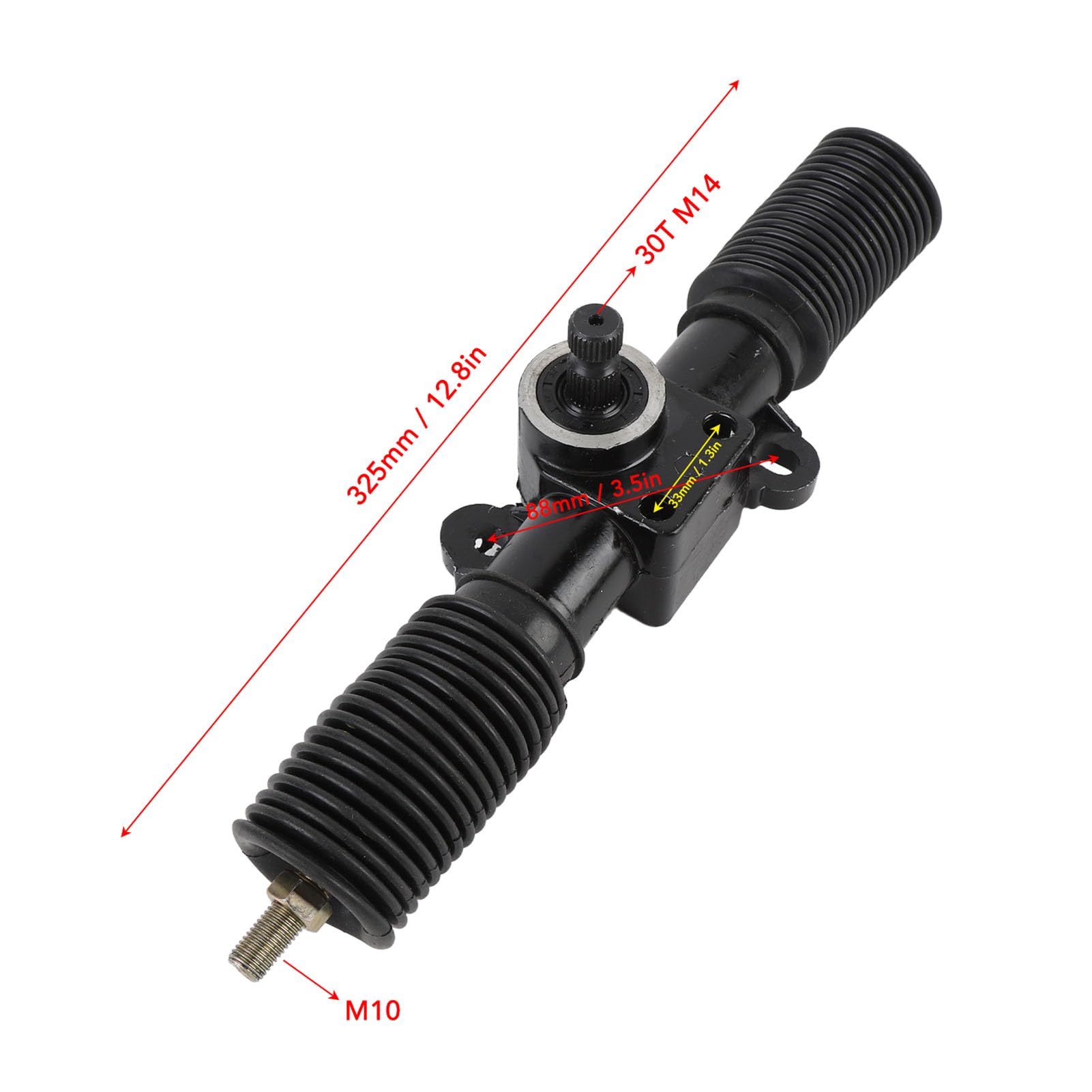 Generic 30T 325mm Stalowy Drążek Kierowniczy i Zębnik o Wysokiej Twardości Układ Wspomagania Kierownicy dla Majsterkowiczów Go Kart ATV